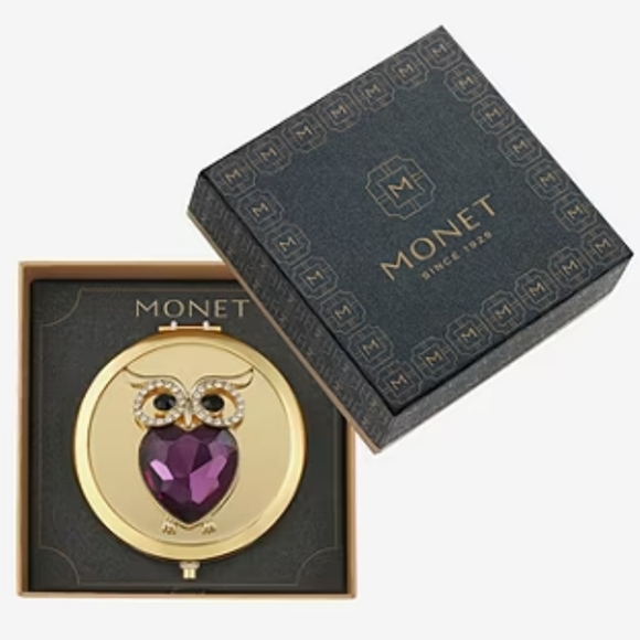 Monet Owl Compact Mirror - Picture 2 of 3